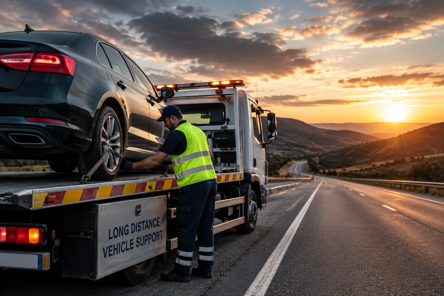 Services 1 Emergency vehicle towing flatbed truck