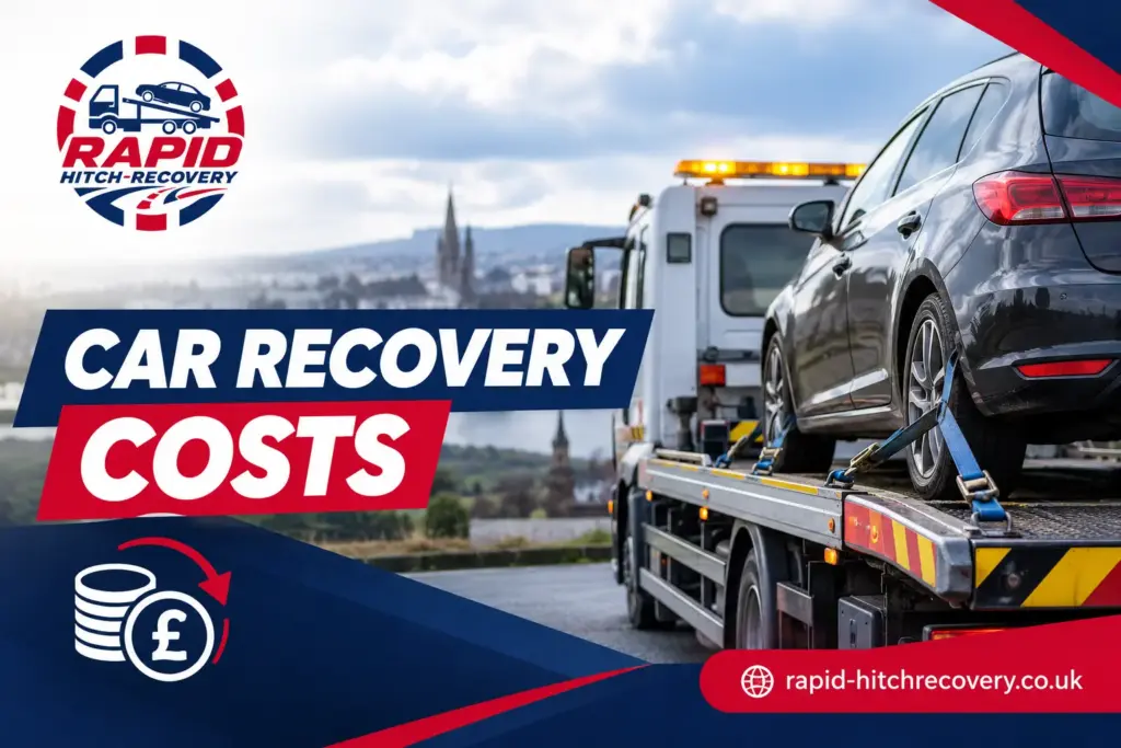 Rapid Hitch Recovery flatbed truck loading a car for recovery in Perth and Kinross